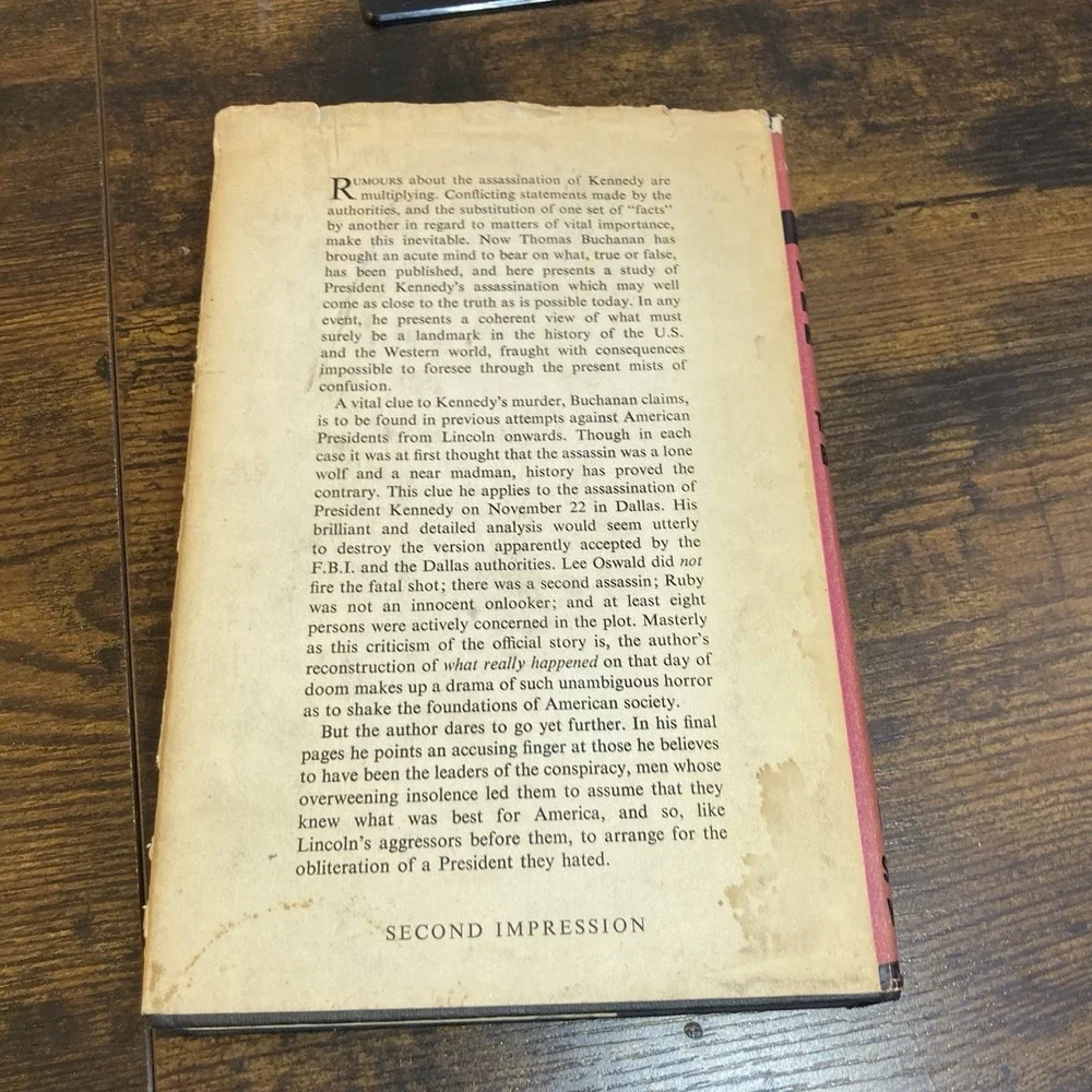 Who Killed Kennedy?  by Thomas C. Buchanan HC First‎ Edition Good 1964